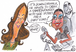 TRUMP CALLS IN FOOD ORDER TO KAMALA by Randall Enos