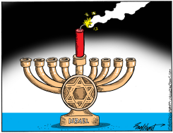 ISRAEL ERUPTS INTO VIOLENT DEMONSTRATIONS by Bob Englehart