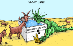 GOAT LIFE NETFLIX ARAB DEMOCRACY LADY LIBERTY by Emad Hajjaj