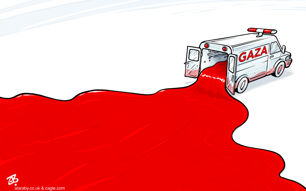 Gaza ambulance blood massacre genocide war Israel