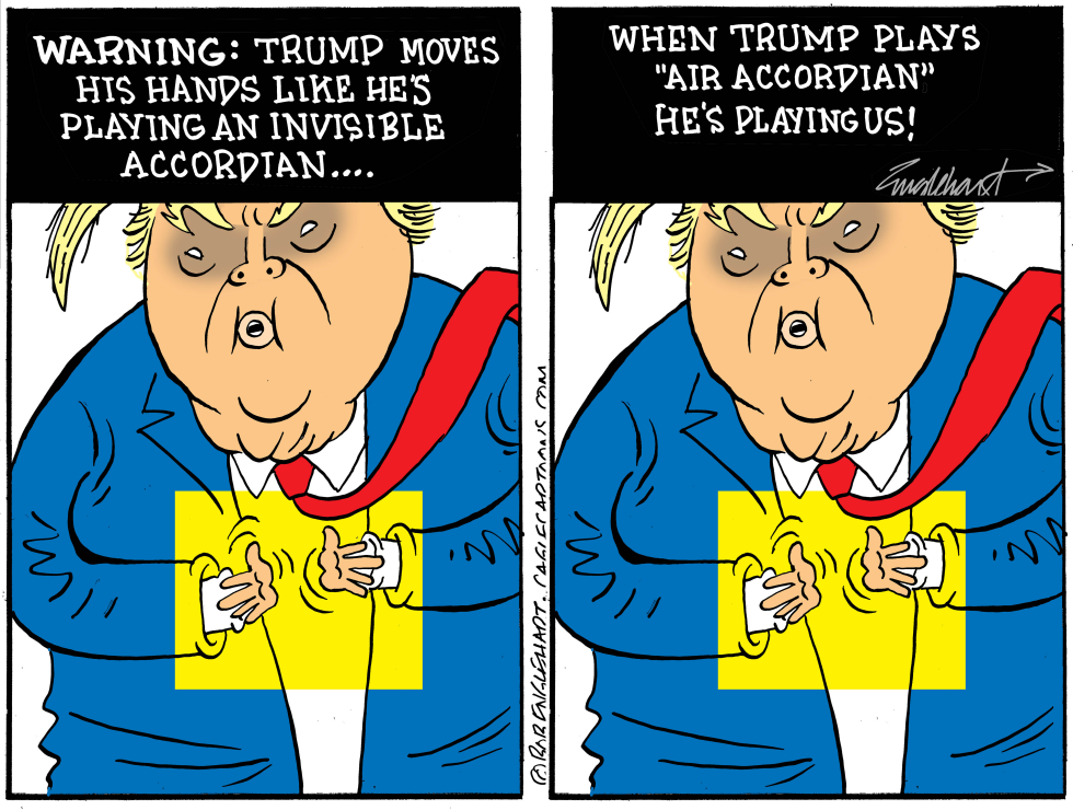 Trump Plays Air Accordion When He Speaks