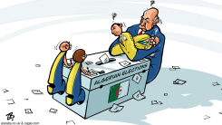 ALGERIA ELECTION PUPPET TEBOUN DICTATORSHIP BALLOT by Emad Hajjaj