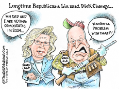 LIZ AND DICK CHENEY FOR KAMALA by Dave Granlund