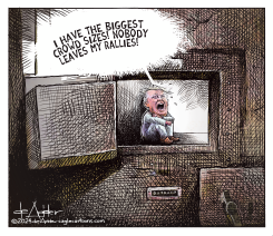 TRUMP IS TRIGGERED BY CROWD SIZES by Michael de Adder