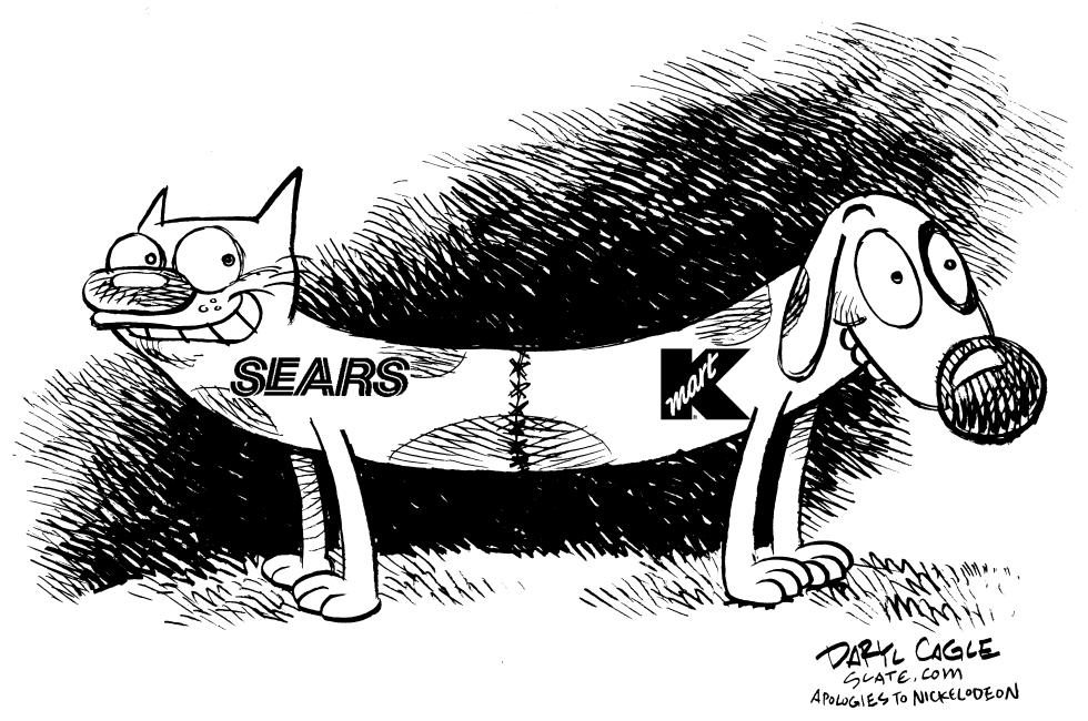  SEARS, K-MART MERGER by Daryl Cagle