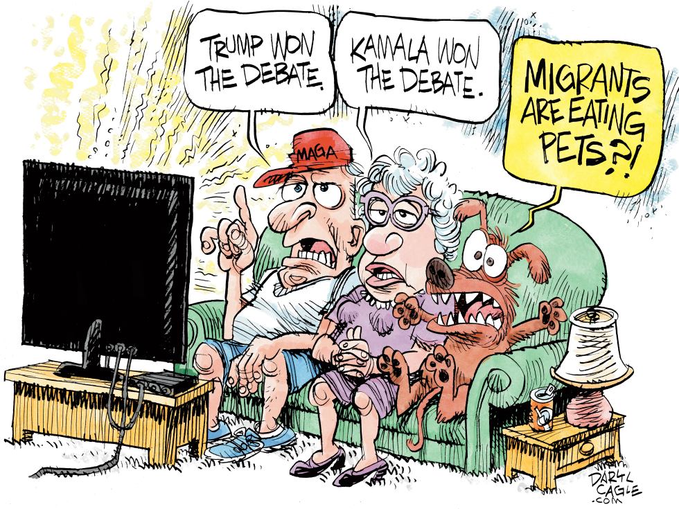 #3 TRUMP BIDEN DEBATE REACTION AND EATING PETS by Daryl Cagle