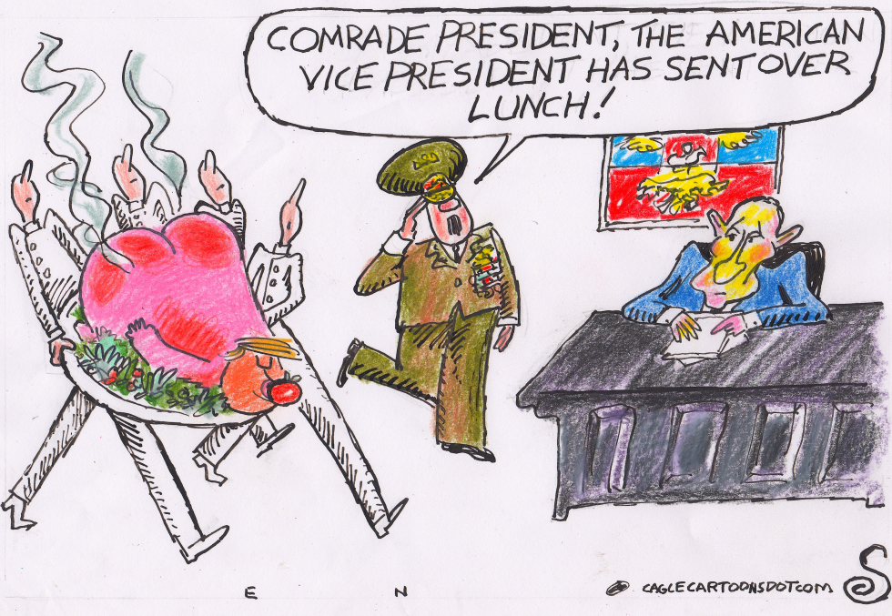 KAMALA SENDS TRUMP AS LUNCH FOR PUTIN