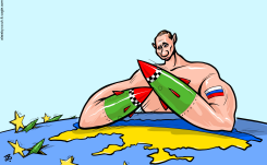 PUTIN MISSILES UKRAINE THREATS NATO MAP WAR by Emad Hajjaj