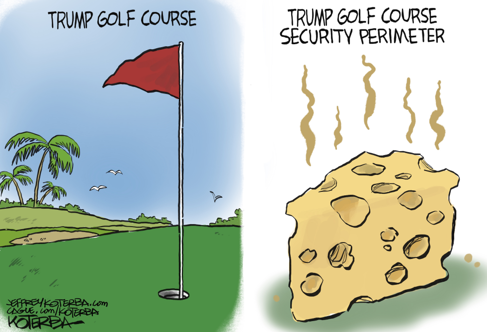 #2 SECURITY HOLES AT TRUMP GOLF COURSE by Jeff Koterba