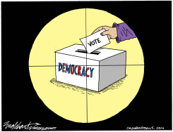 ATTEMPTED ASSASSINATIONS ROB CITIZENS OF DEMOCRACY by Bob Englehart