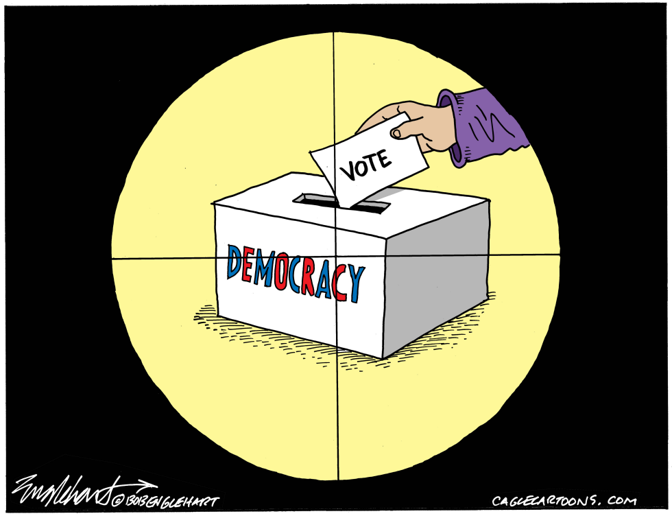 #1 ATTEMPTED ASSASSINATIONS ROB CITIZENS OF DEMOCRACY by Bob Englehart