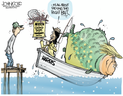 TRUMP TAKES HARRIS’ BAIT by John Cole