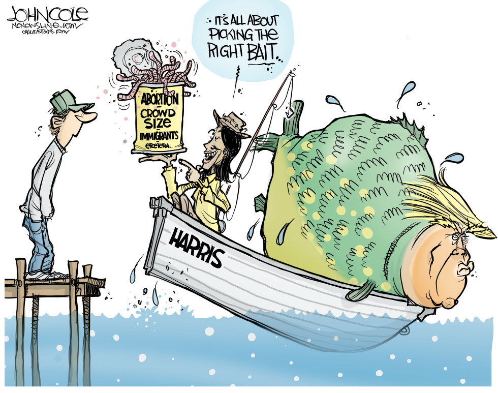 Trump takes Harris’ bait