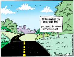 TRUMP AND VANCE DESTROY SPRINGFIELD by Bob Englehart