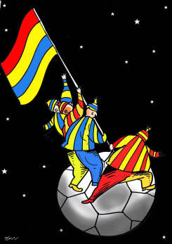 FLAG IN SPACE by Oguz Gurel