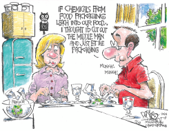 CHEMICALS LEECH INTO FOOD by John Darkow