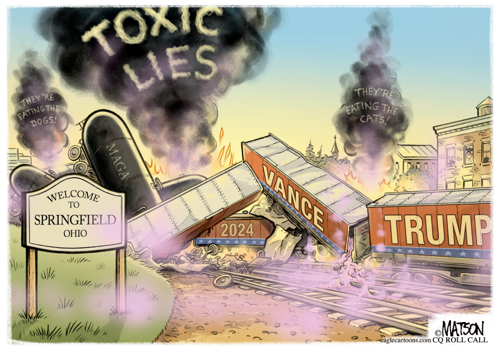 Trump and Vance campaign imagery ties to Springfield Ohio claims