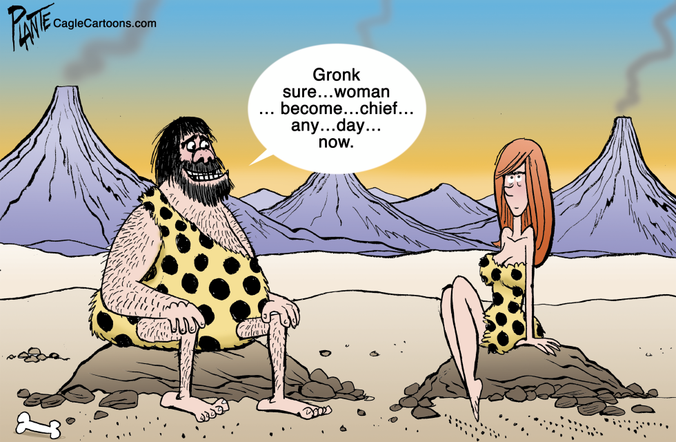 Caveman sure woman to be chief soon