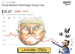 TRUMP MEDIA STOCK PLUMMETS by Dave Whamond