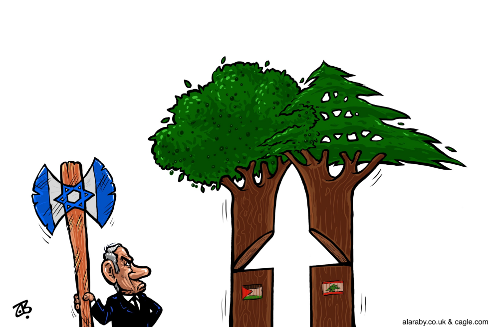 Lebanon Palestine Israel Netanyahu war axe cedar