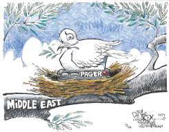 PAGING MIDDLE EAST PEACE by John Darkow