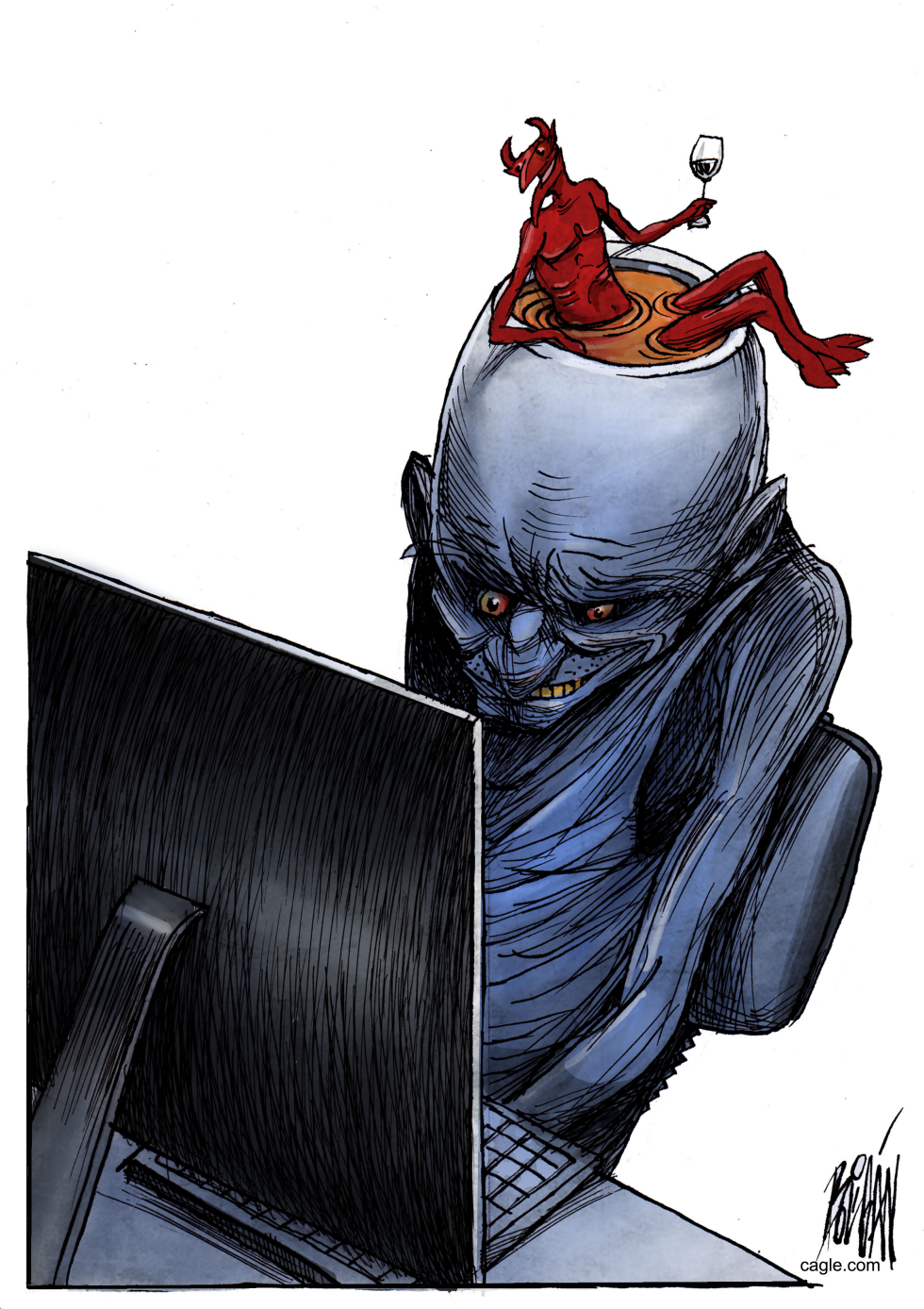 Devil on the Mind of Internet Trolls