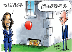 CAN TRUMP COME OUT AND DEBATE by Dave Whamond