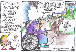 GRAND DAUGHTER WORRIES ABOUT GRANDMOTHER by Randall Enos