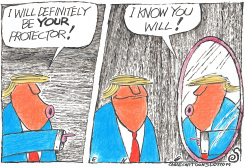 TRUMP PROMISES TO BE A PROTECTOR by Randall Enos