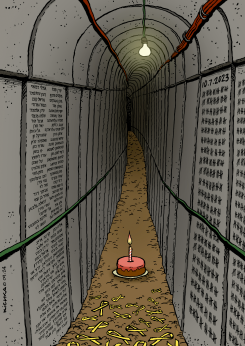OCTOBER 7, ONE YEAR by Michel Kichka