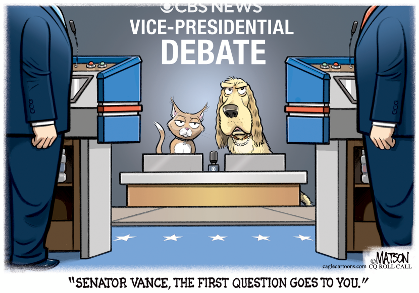 Cat and Dog VP Debate Moderators