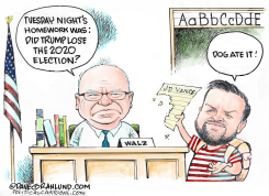 VP DEBATE WALZ VANCE HOMEWORK by Dave Granlund
