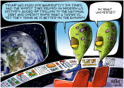 TRUMP AND THE ECONOMY by Dave Whamond