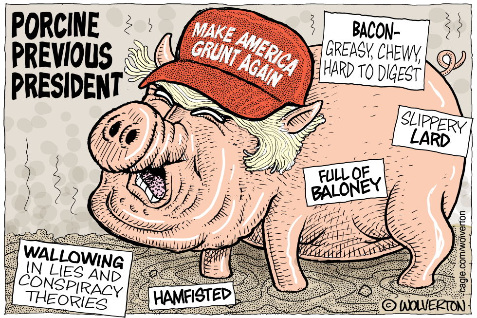 Porcine Previous President Trump as Pig