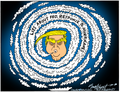 TRUMP LIES ABOUT FEMA RESPONSE by Bob Englehart