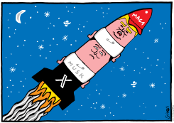 MUSK X ROCKET SUPPORT FOR TRUMP by Schot
