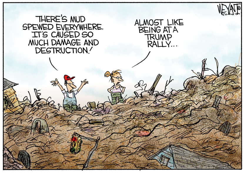 Hurricane mudslide Trump rally
