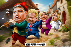 VICTOR ORBáN AS PIED PIPER OF THE EU by Bart van Leeuwen