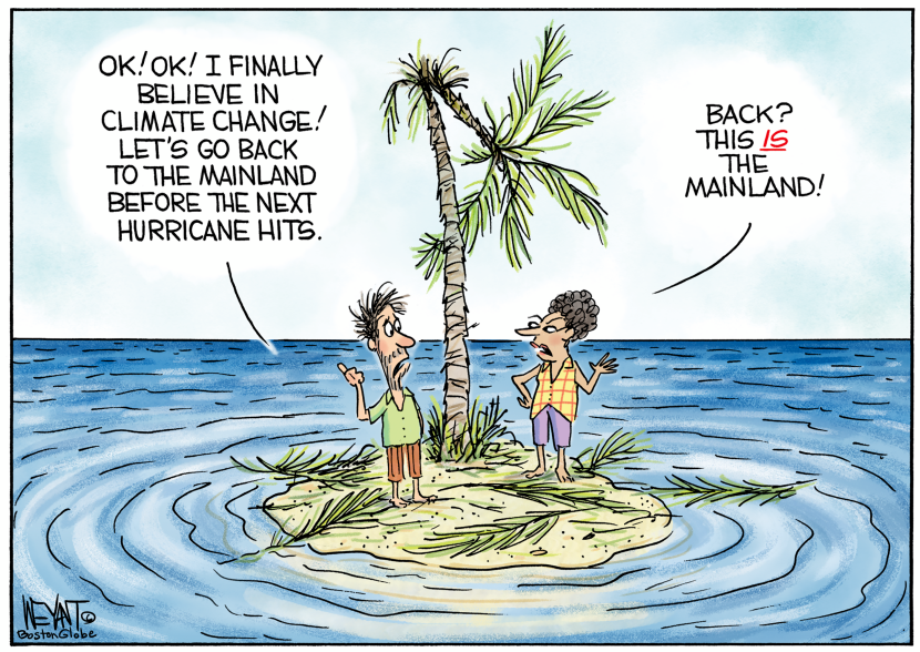 Climate Denier Concedes Too Late as Island Submerges