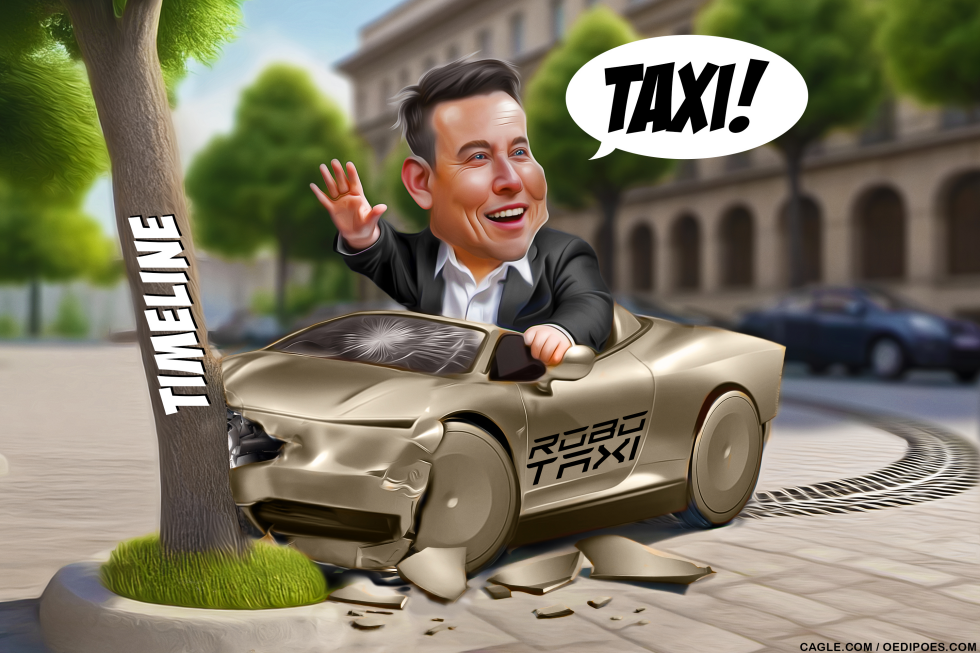 Elon Musk crashed against tree with robotaxi