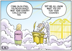 ETHEL KENNEDY AT HEAVEN'S GATES by Christopher Weyant