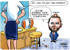 JD VANCE WON'T ANSWER THE QUESTIONS by Dave Whamond