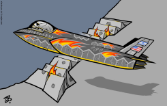 F35 MASSACRE ISRAEL USA GAZA TENTS BOMBS by Emad Hajjaj