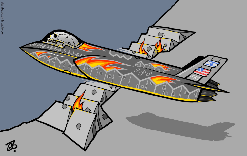 F35 Massacre Israel USA Gaza Tents Bombs