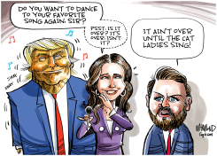 TRUMP'S WEIRD TOWN HALL by Dave Whamond