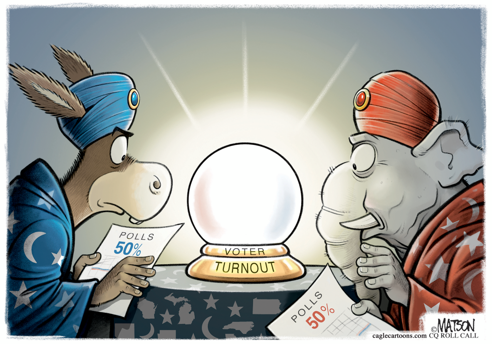 #1 PARTIES EYE VOTER TURNOUT CRYSTAL BALL by R.J. Matson