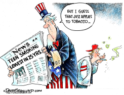 TEEN SMOKING 25 YR LOW by Dave Granlund