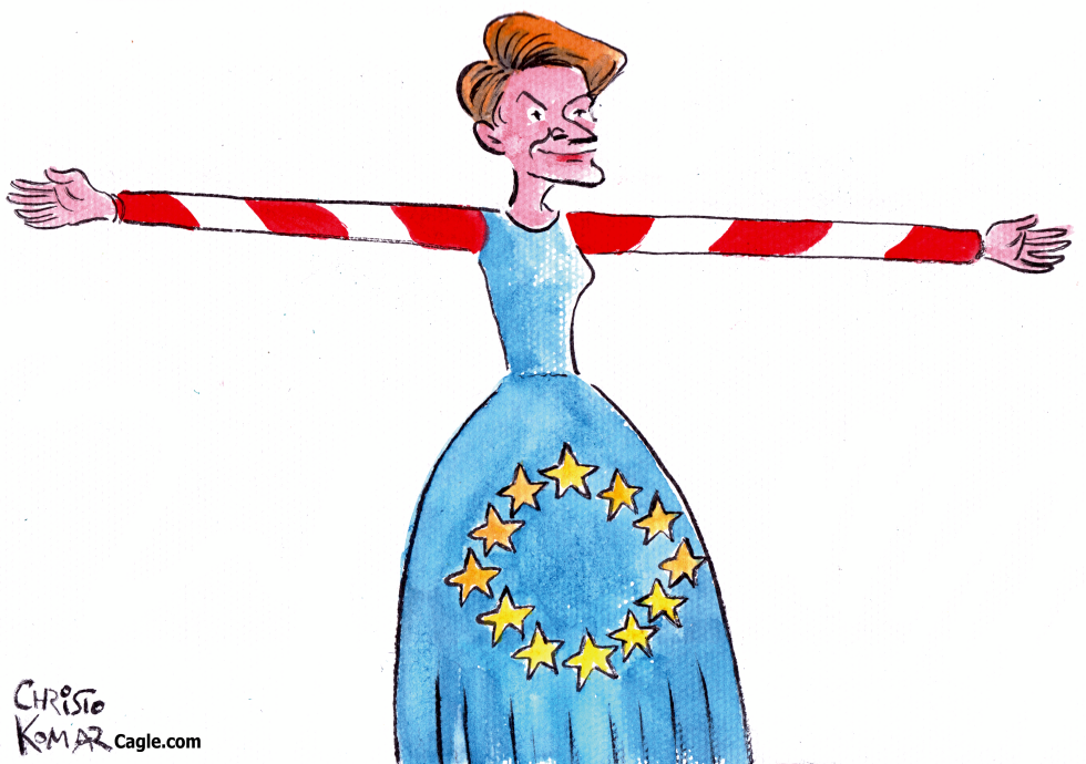 Ursula von der Leyen welcoming migrants