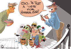 TRICK OR TREATERS COMPETE WITH POLLSTERS by Frank Hansen