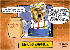 TRUMP WORKS MCDONALD'S DRIVE-THRU by Dave Whamond